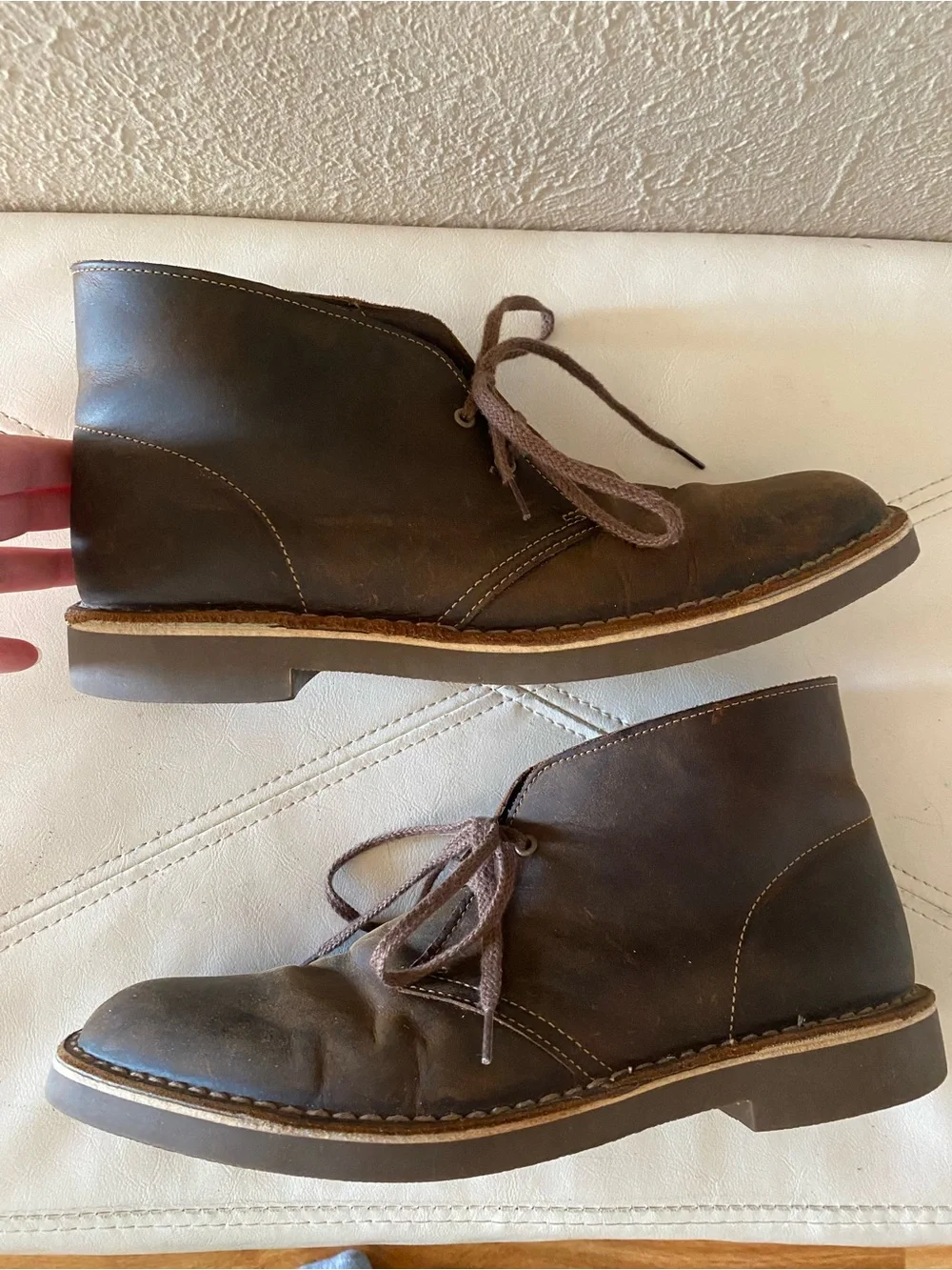 Clarks Brown Leather Chukka Boots Lace-up Cabincore Size 9.5